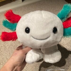 Build-A-Bear White Axolotl with Red and Green Accents
